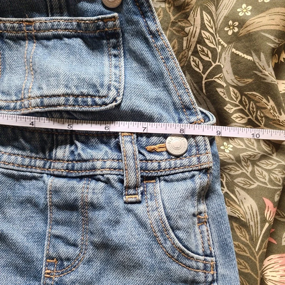 Old Navy Denim Overall Dress Baby Girls 3-6M Blue Good Cotton Jumper Skirtall
